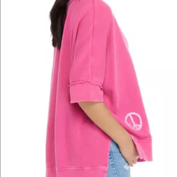 LAST 1 - NEW distressed peace sign sweatshirt (S, M, L) - Picture 2 of 9